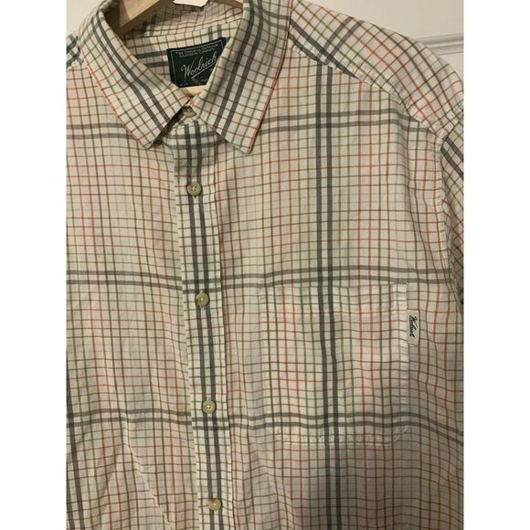 Woolrich Men’s Sz XL CREAM GREEN BROWN Gray Red SQUARES Stripes Shirt‎ plaid - Picture 5 of 7